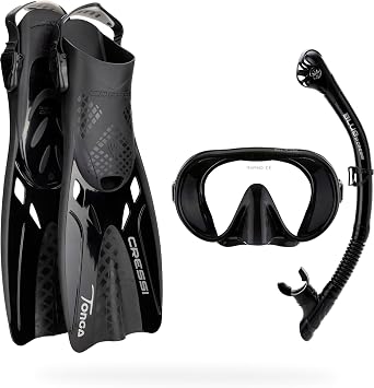 Cressi Explorer Snorkel Set - Lightweight and Easy to Use - Mask, Snorkel, and Tonga Fins- Designed in Italy by Cressi
