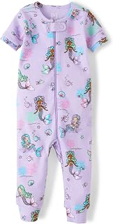 The Children's Place baby-girls And Toddler Snug Fit 100% Cotton Short Sleeve Top and Pants 2 Piece Pajama Set