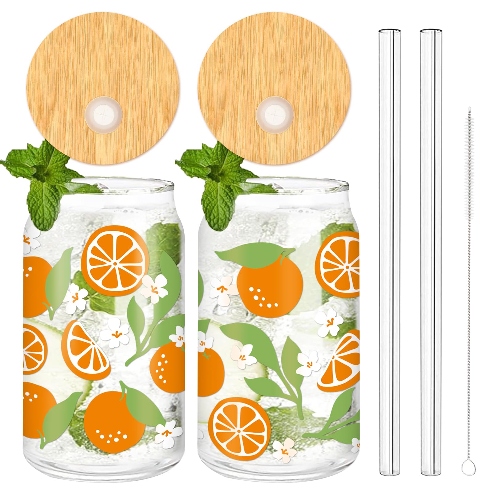 Vasos de 16 oz con tapa y popote para café helado y cócteles de verano