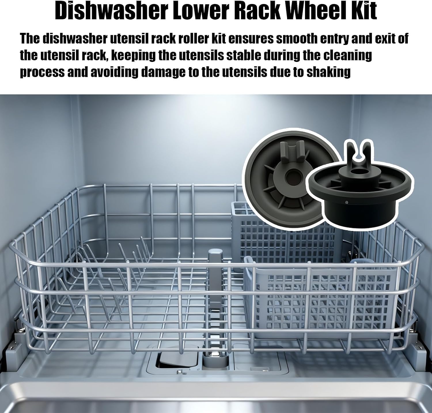 12004485 10-Pack Dishwasher Rack Wheel Kit, Fit for Bosch and Kenmore Dishwashers, Dishwasher Lower Rack Wheels, Replacement Ap4512761 1998570 617087 Ah3478333 Ea3478333 Ps3478333 00617087 Ps8728047