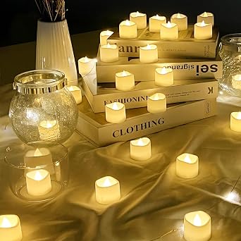 72 Pack Flameless Tea Light Candles, LED Tealight Candles Set