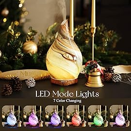 Porseme 280ml Glass Essential Oil Diffuser Aromatherapy Ultrasonic Cool Mist Humidifier 7 Running Hours Waterless Auto-Off Air Diffusers for Sleeping, Yoga, Office Working, Spa and Rest (Deep Desert)