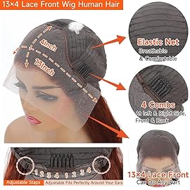 Aaliweya 30inch Reddish Brown Lace Front Wigs Human Hair Auburn 13x4 Body Wave HD Lace Frontal Wigs 180% Density Glueless Virgin Human Hair Wig Pre Plucked With Baby Hair for Women 33 Color