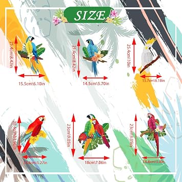 36 pcs Tropical Birds Honeycomb Cutouts, BOSOIRSOU Hanging Parrot Paper Cutouts Hawaiian Summer Beach Luau Party Decorations Safari Classroom Decoration Rainforest Jungle Decoration