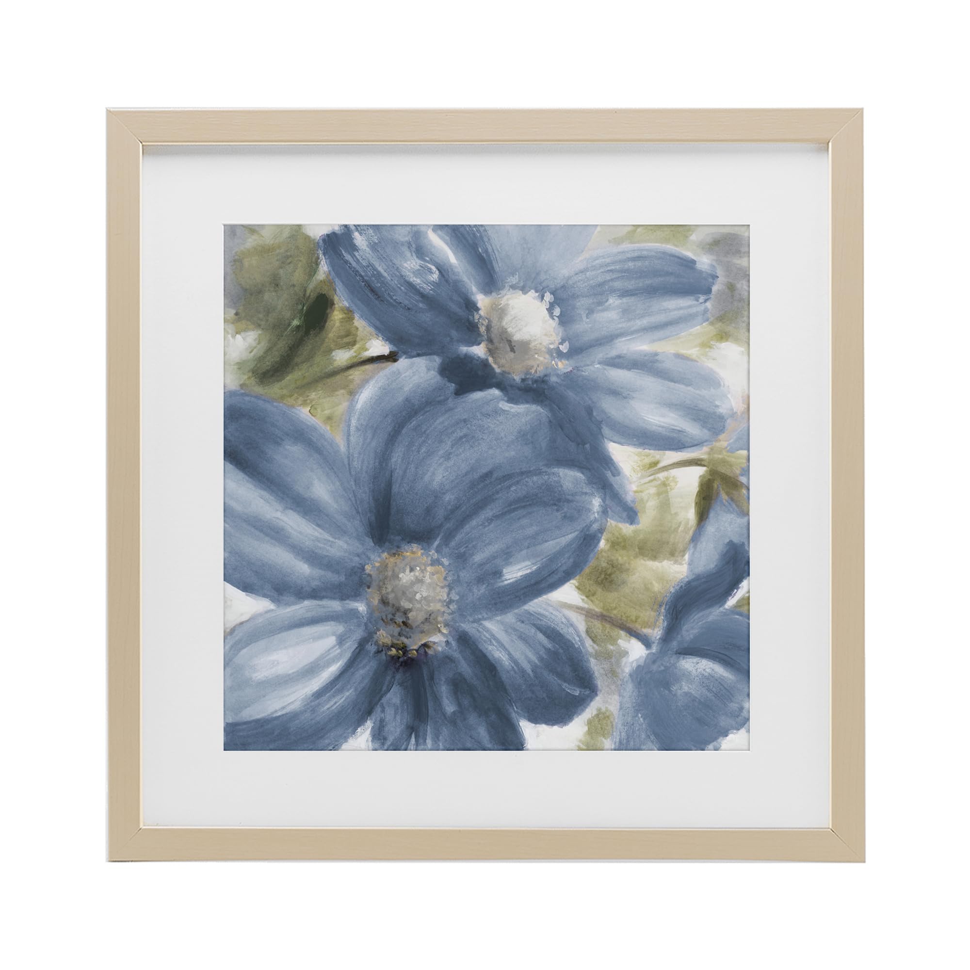 Tableau sous verre fleurs bleues Lanie Loreth entrée