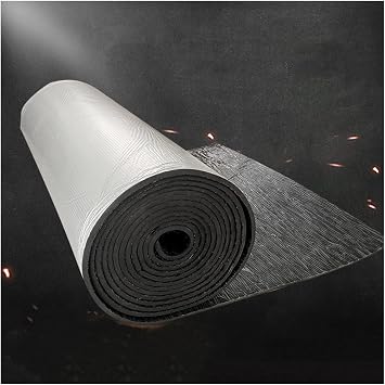 Self-Adhesive Aluminum Insulation Cotton,Reflective Aluminum Foil Foam Insulation Flame Retardant Rubber Sponge, Self-Adhesive Insulation Mat,with Self-Adhesive Back Glue,5mmthk,1 * 1M1m2