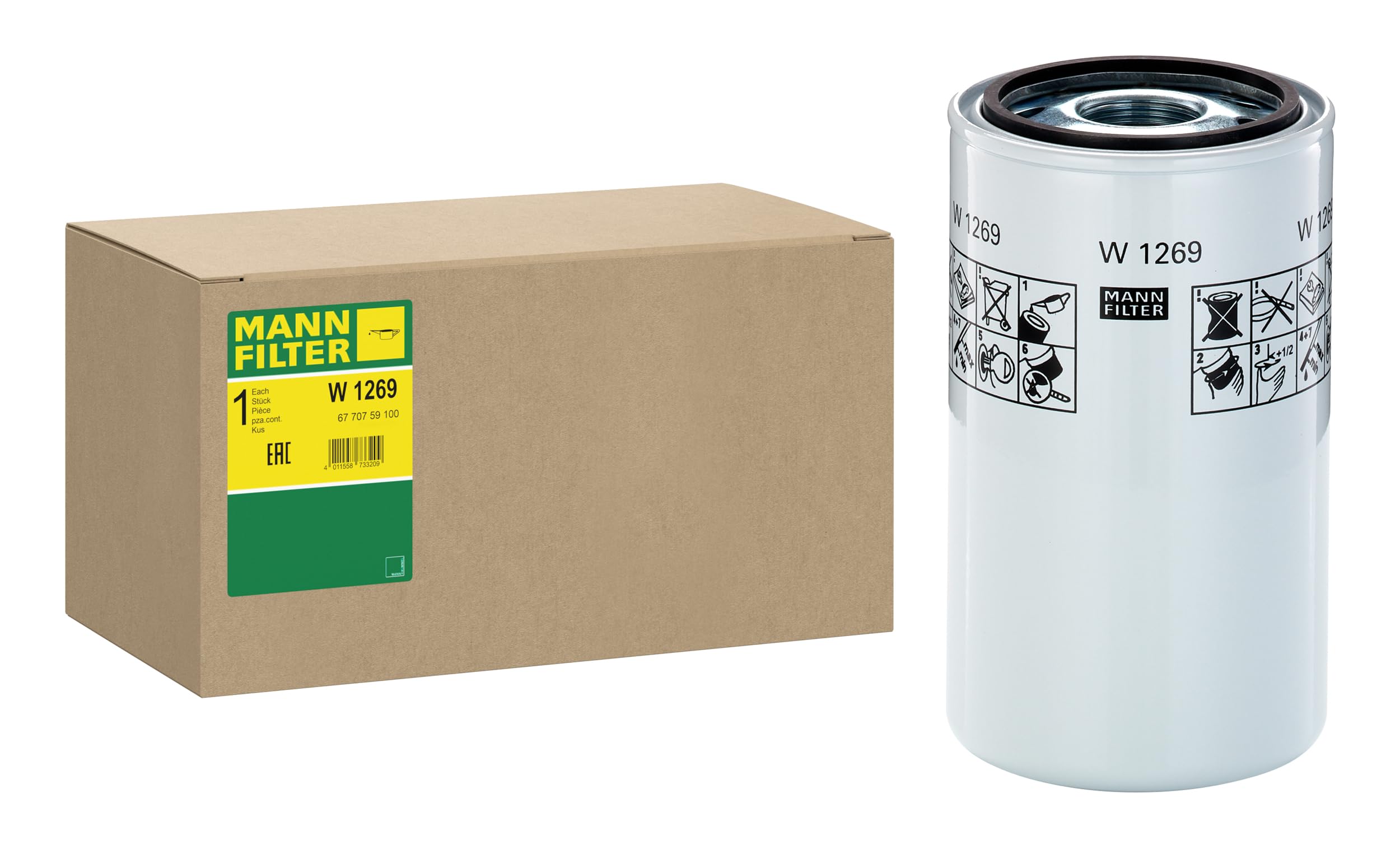 MANN-FILTER W 1269 Filtro de aceite Hidráulico - para Aplicaciones fuera de autopista