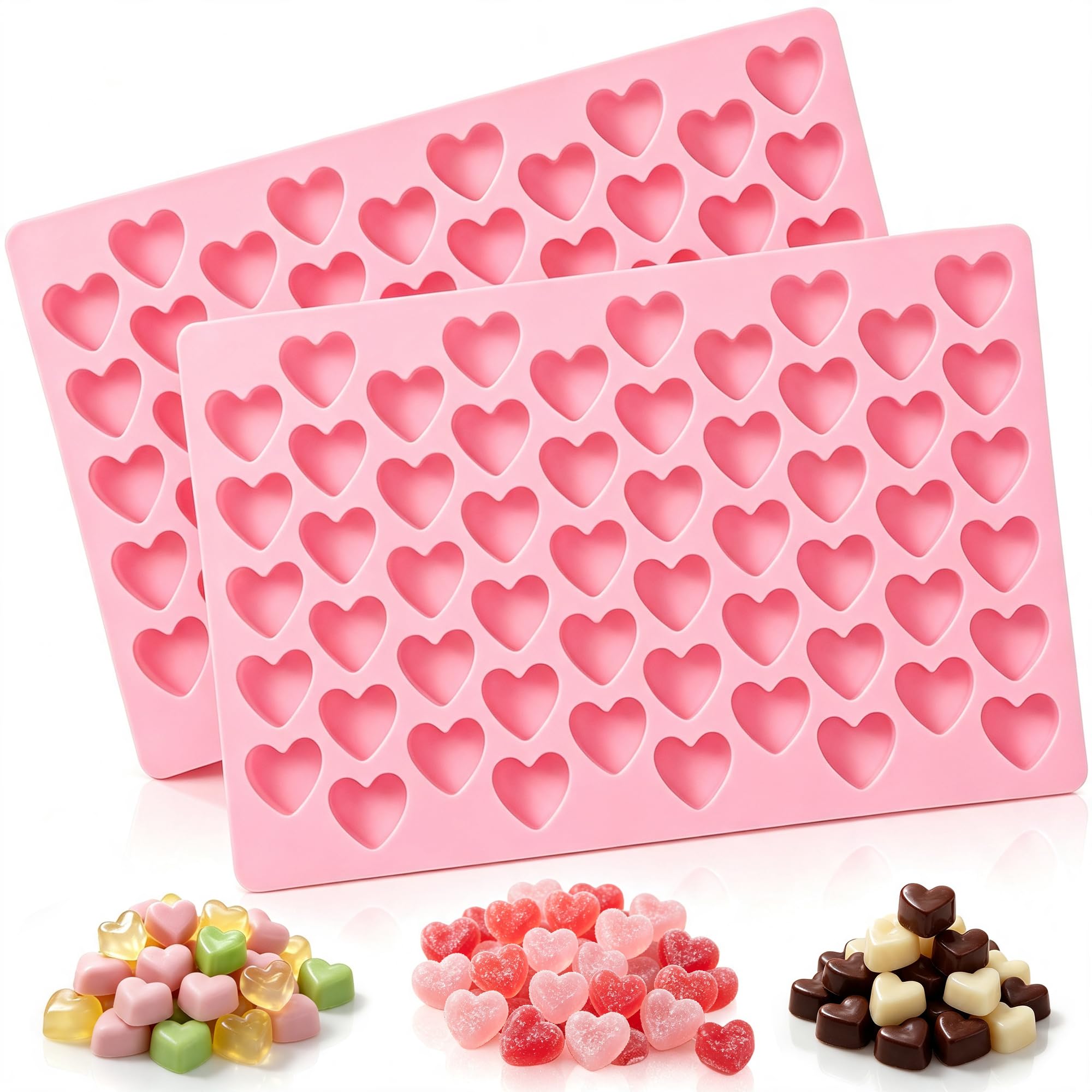 2.4ml Medium Heart Silicone Molds with 2 Dropper, 2 Pack Heart Mold