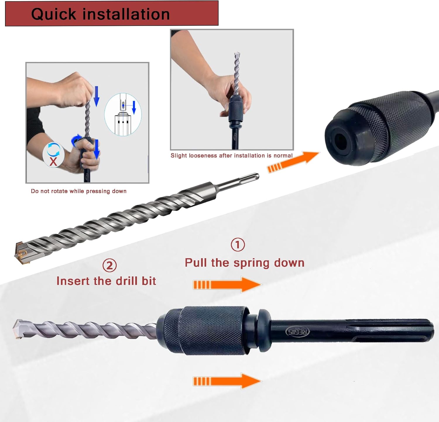 8-27/32" SDS-MAX to SDS-Plus Adapter, Alloy Steel Converter for Home Rotary Hammer Drills