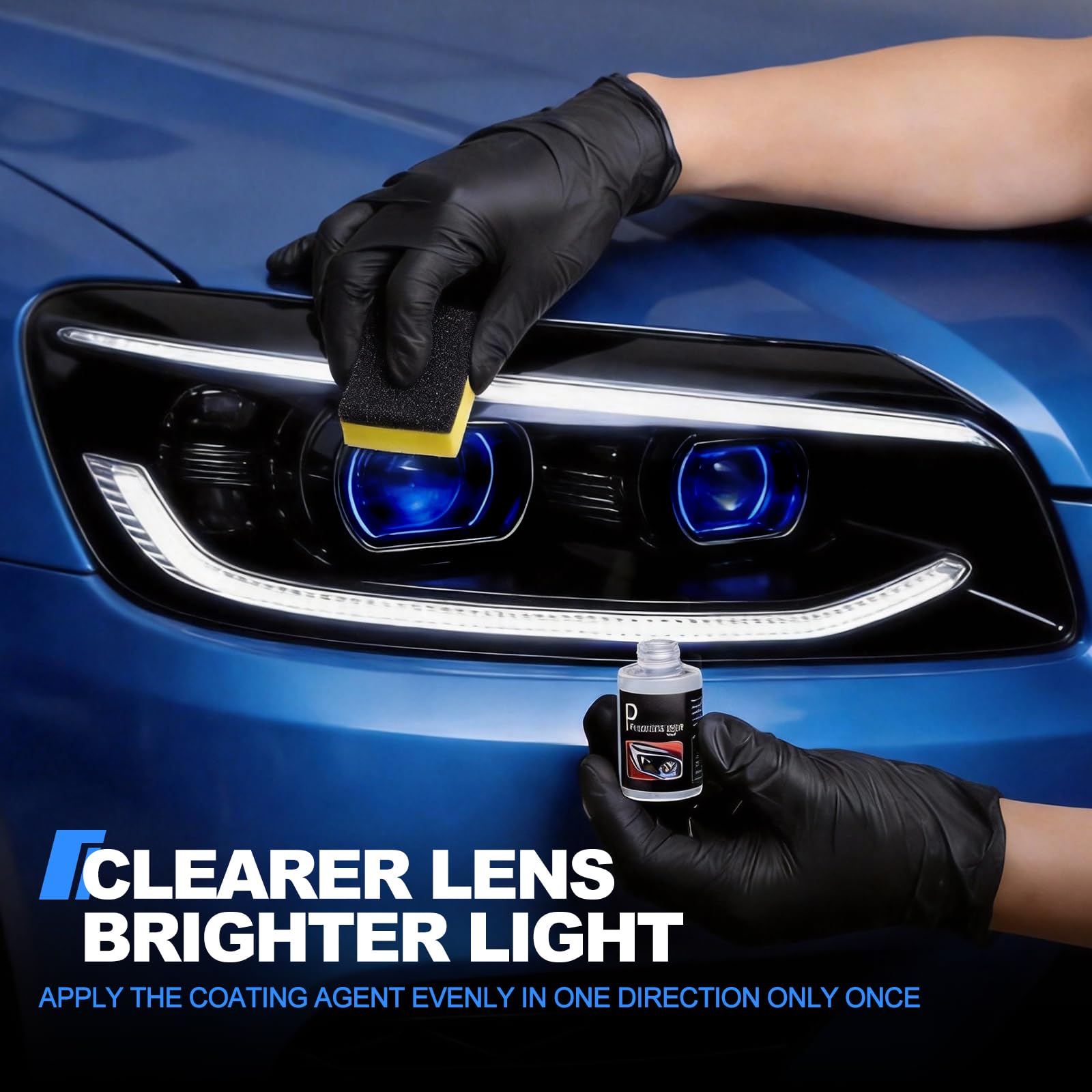 CUTEBEY Advanced Car Headlight Restoration Kit: Erase Yellowing & Oxidation Restores Clarity with Long-Lasting UV & Ceramic Shield - Covers 4-5 Vehicle Headlight Treatments — view 6