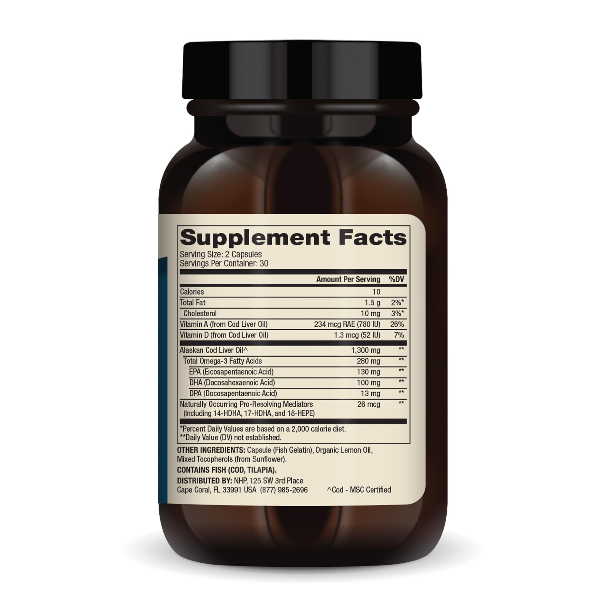 Dr. Mercola Cod Liver Oil, 1,300 mg, 60 Capsules (30 Servings) — Amazon image 2