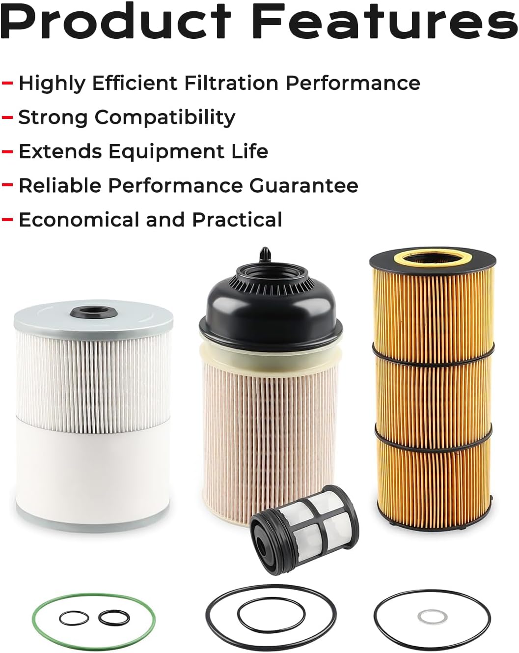 KARPAL Engine Air Filter Kit Fit for Freightliner Cascadia DD13 DD15 DD16 Series Replacement for AF27879+P551005 +P551063 +P551011 +91559