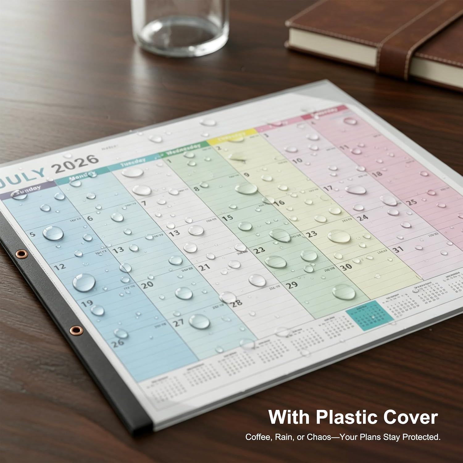 COMIX Desk Calendar 2026-2027, Large 22" x 17" Monthly Desktop Planner Pad with Frosted Cover, 18 Months July 2026 to December 2027, Side Bound Thick 120 GSM Paper for Office School Home image 5