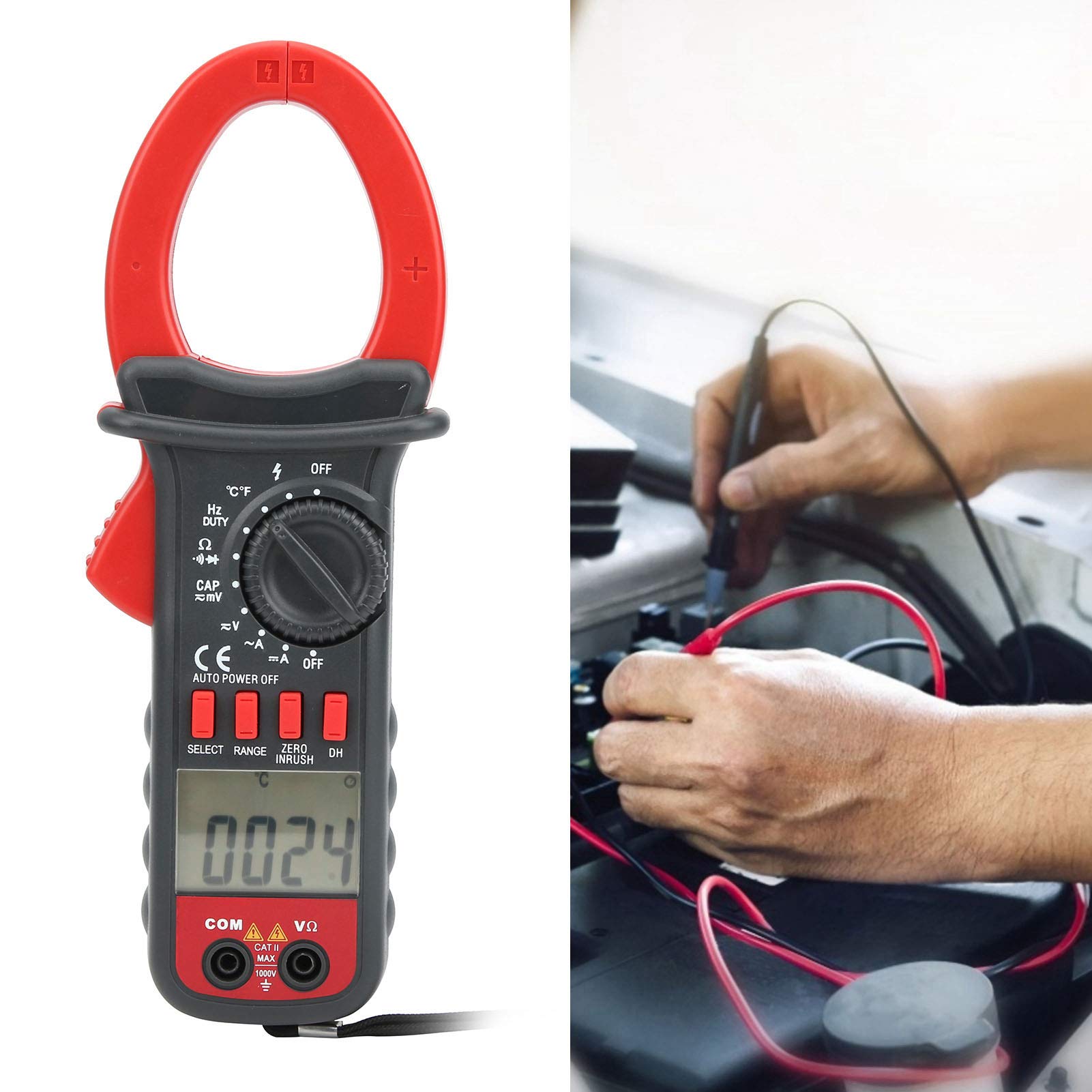 Hyuduo Miernik Cęgowy Multimetr Cyfrowy True RMS Tester Napięcia Prądu AC DC AC700V dla Elektryków i Napraw Samochodowych Do Użytku z Zakresem Prądu DC Do Spawania i Galwanizacji