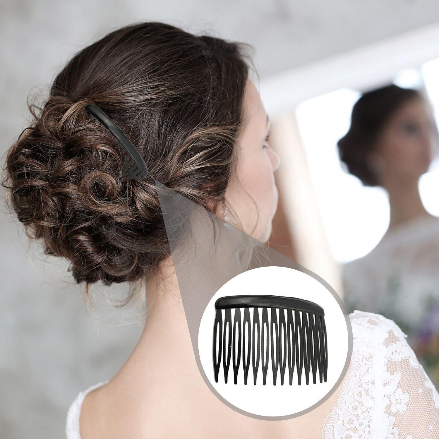 8 peines para mujer, peines con clip de dientes finos, peines de plástico de 14 dientes, accesorios para peinar el cabello