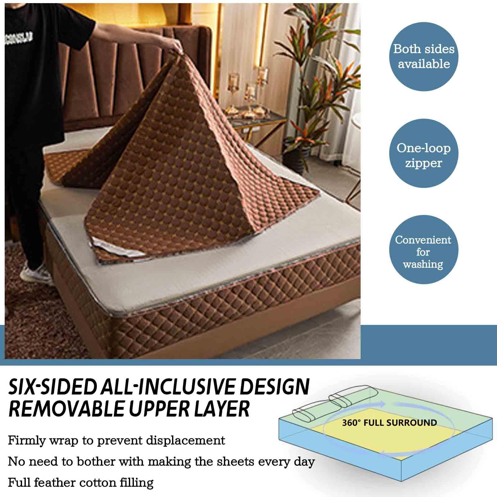 Matratzenschoner Mit Reibverschluss 180x200 Matratzenbezug ReißVerschluss Gesteppt Mattress Protector Mattress Cover MatratzenhüLle(#5,180x200+20cm)