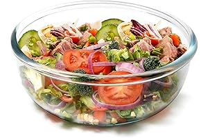 NUTRIUPS 6 Quart Extra Large Glass Mixing Bowls