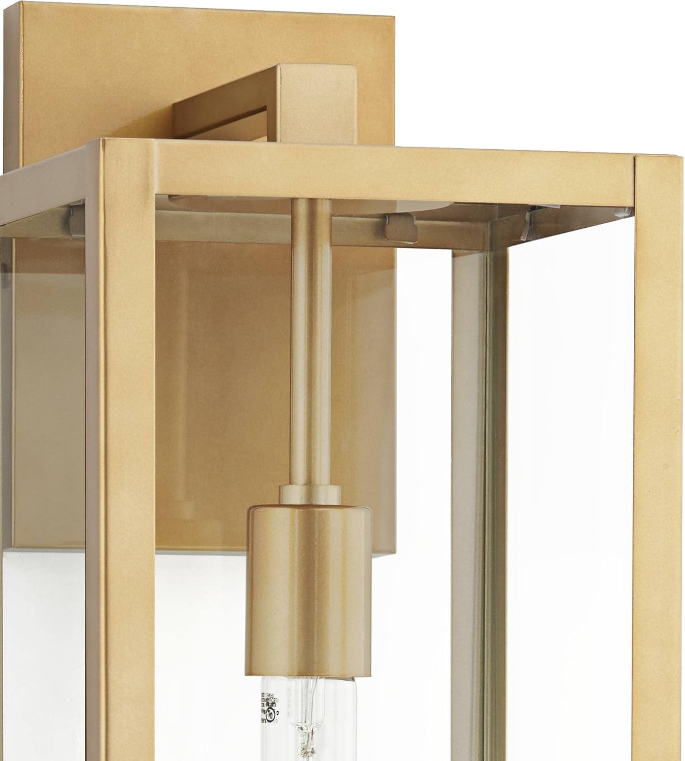 John Timberland Titan 20 1/4" High Modern Outdoor Wall Light Fixture Mount Porch House Exterior Outside Lantern Edison Bulb Soft Gold Finish Clear Glass Shade Front Door Patio Garage Home Deck