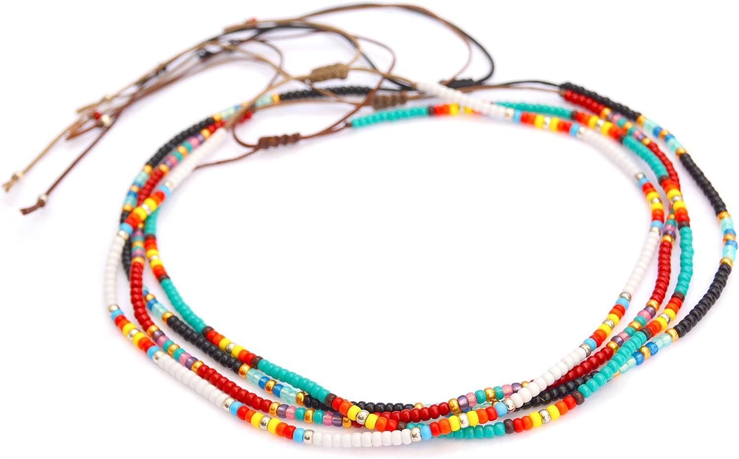 Beaded Choker Necklace for women and Teen Girls, Boho Bohemian Adjustable Colorful Seed Beads Necklace, Handmade Native American Style Jewelry by TRIBES - Image 6