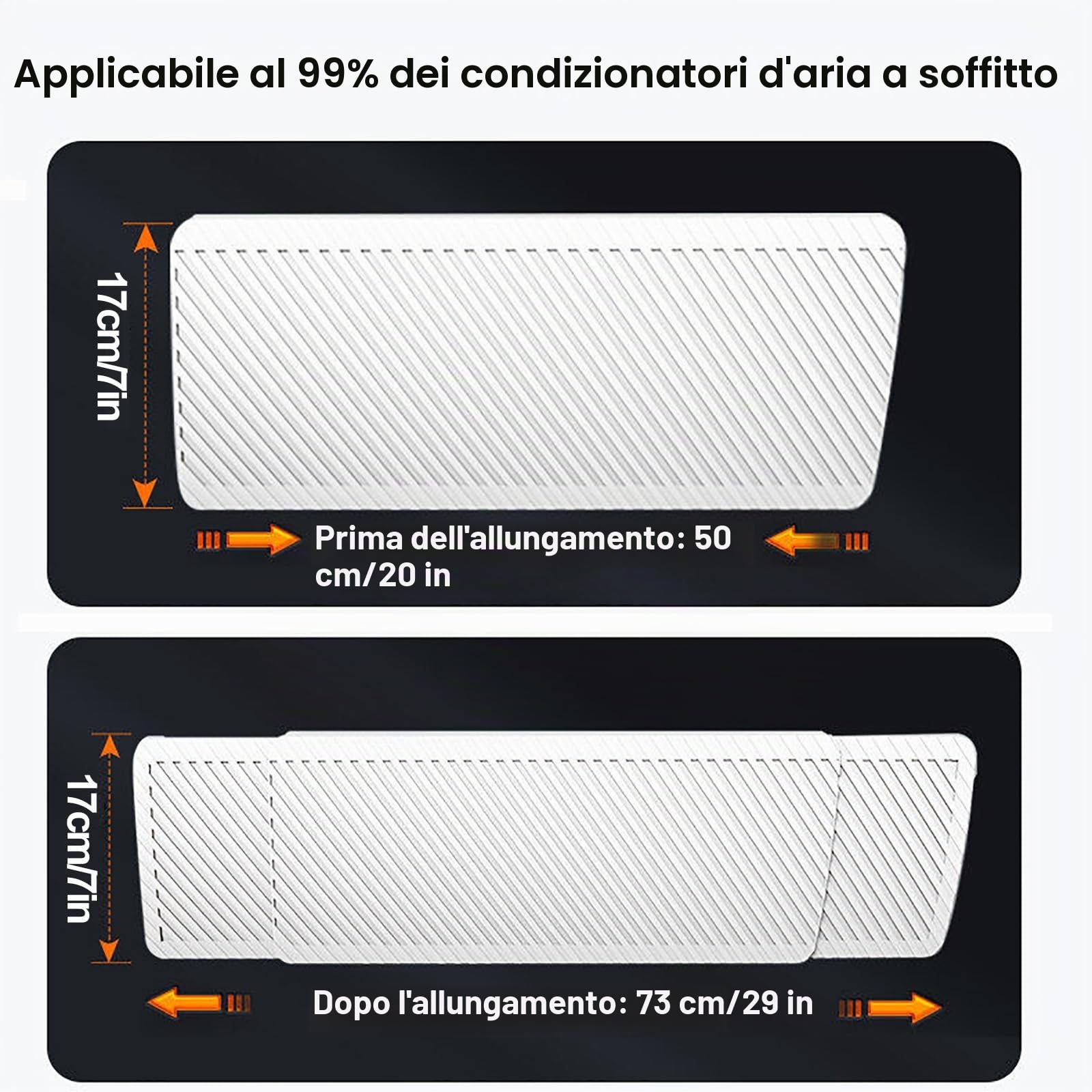 Set di 4 Deflettore per Aria Condizionata Centralizzata Estensibili, Deflettore Condizionatore da Soffitto per Condizionatore D'Aria Centralizzato, Anticondensa