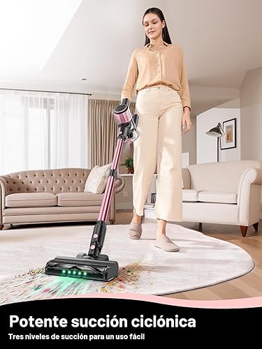 Miniatura 2 de Aspiradora inalámbrica, potente succión 8 en 1, aspiradora ligera para el hogar, pantalla LED, 3 modos de succión, aspiradora de batería desmontable