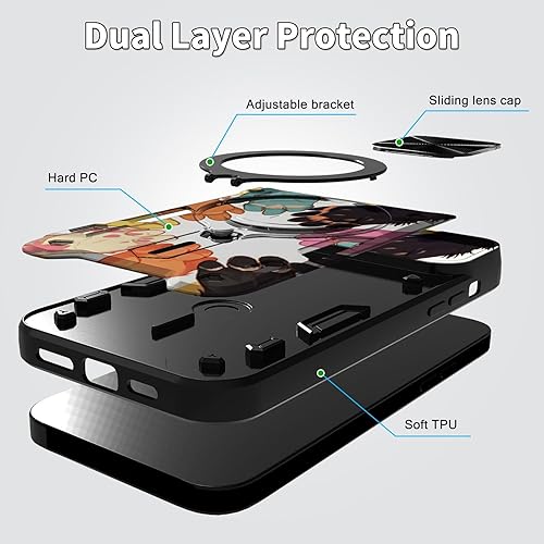 Vista 114 de Funda protectora híbrida para Samsung Galaxy A53 5G de 6.5 pulgadas y anillo giratorio de 360 grados, función atril, híbrida, de doble capa