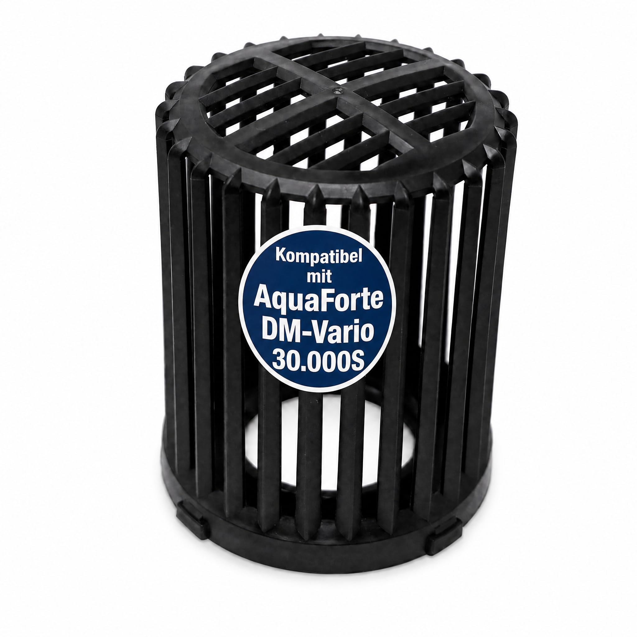 Saugkorb 2 Zoll, Pumpenkorb als Vorfilter für Teichpumpe, Ansaugkorb kompatibel mit AquaForte DM-30.000S Vario, robuster Kunststoff, Schwarze Gitterstruktur, schnelle Bajonett-Montage