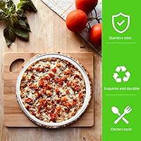 Vista 5 de Yardwe Anillo de cocina para pizza de 9.05 pulgadas, herramienta de hornear de acero inoxidable, anillo de cocción profunda para añadir coberturas