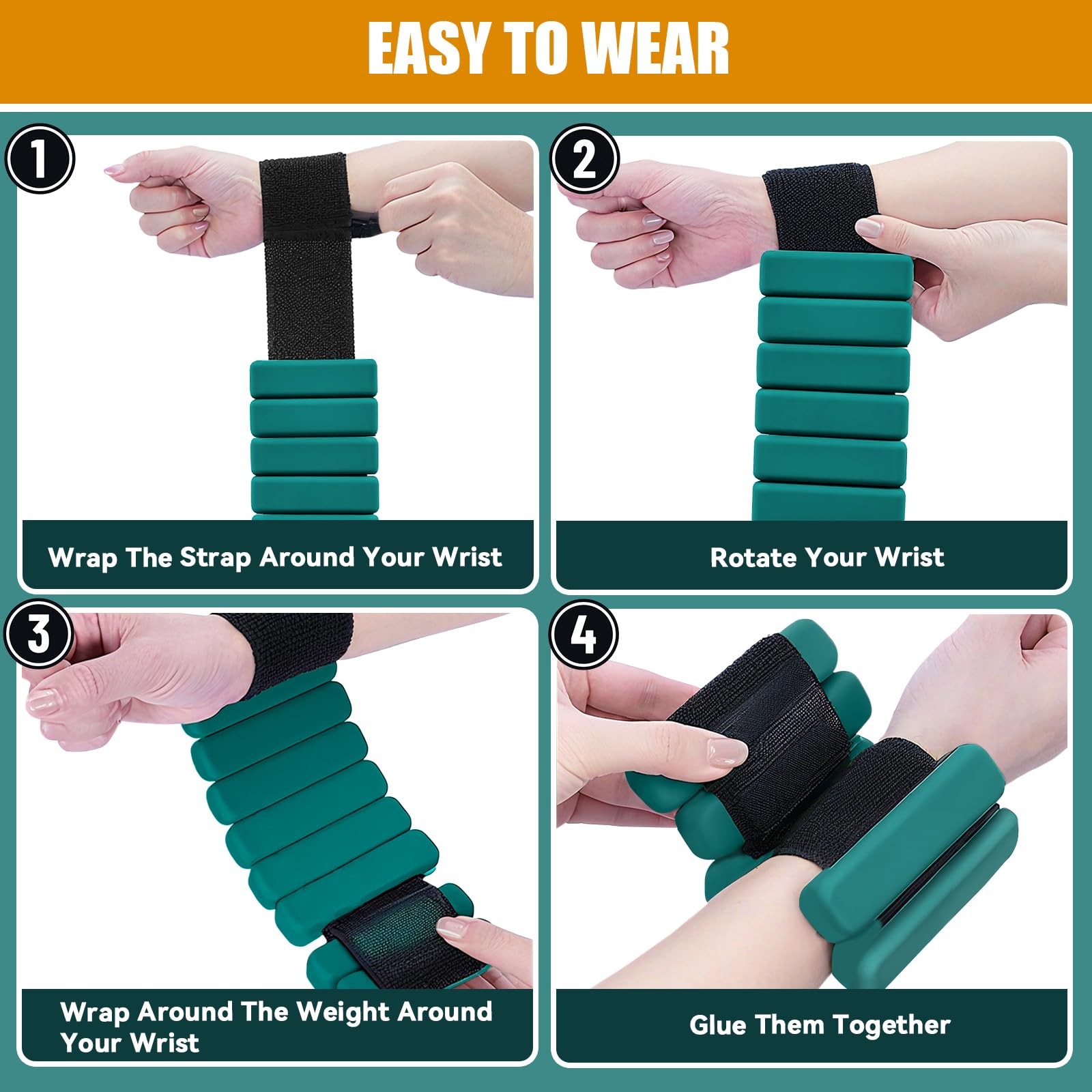 2 Pezzi Polsiere e Cavigliere Regolabili con Pesi 0,45KG & 0,9KG, Set Manubri Rimovibili per Fitness, Per Donne e Uomini Jogging, Yoga, Pilates, Aerobica, Cardio, Allenamento Forza, Danza