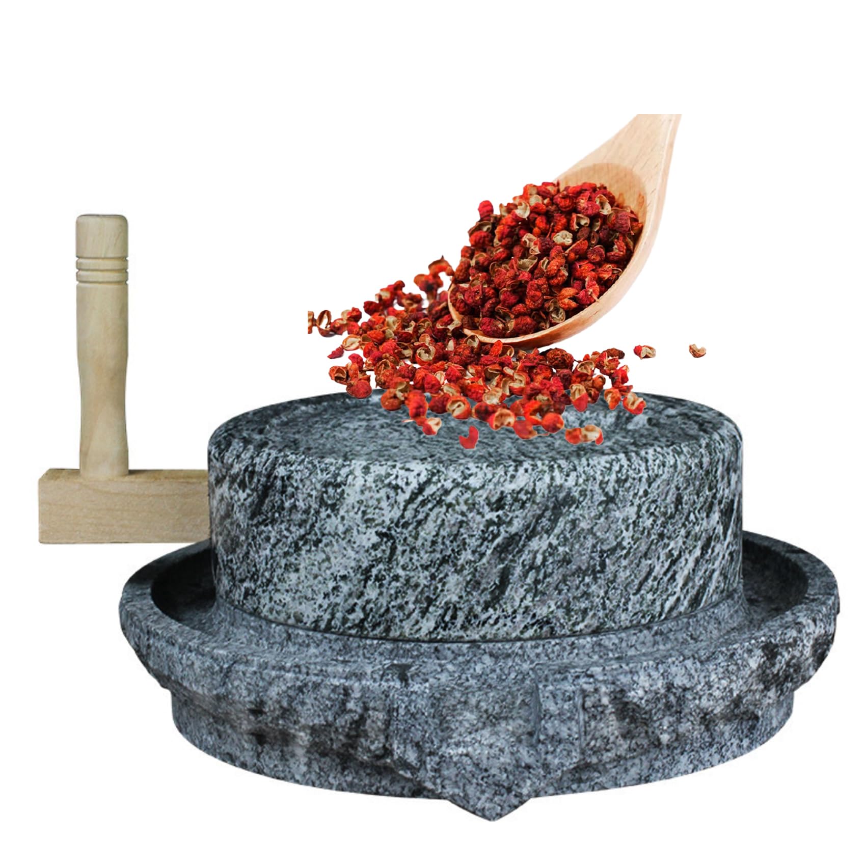 Domowy, ręcznie popychany mały młynek do kamienia Bluestone, mini ręczna maszyna do mleka sojowego Młynek do ziarna nadaje się do fasoli, jęczmienia i przypraw
