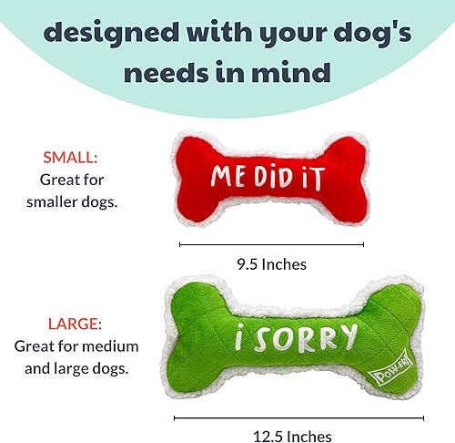 Miniatura 3 de Huxley & Kent para perros  Me Did It, I Sorry Bone (pequeño)  Juguete de peluche navideño de doble cara con chirriador  Divertido regalo para perros