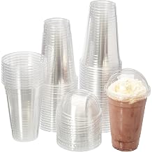 FULING 100 Sets-16 oz Clear Plastic BPA Free Drinking Cups, Disposable