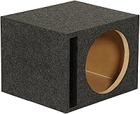 QPower 10-Inch Vented Subwoofer Enclosure Box - 1.1 Cu Ft MDF for Powerful Car Bass Audio