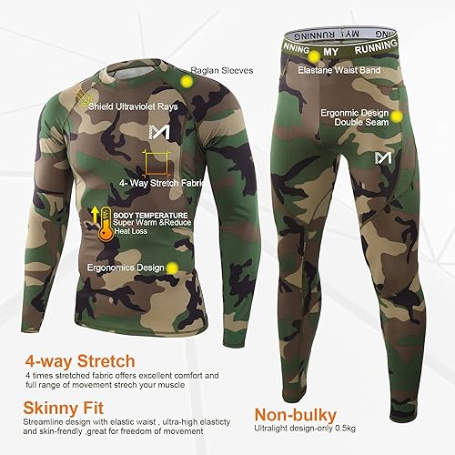 Miniatura 4 de MEETYOO Ropa interior térmica para hombre, equipo de invierno, largo, capa base, conjunto superior e inferior para esquiar y correr