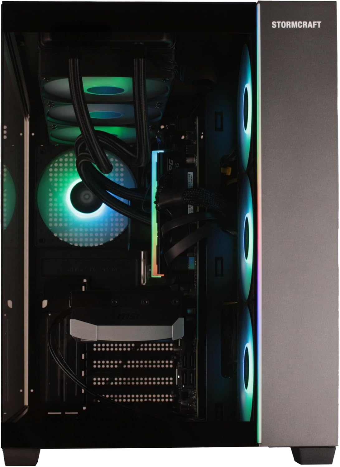 STORMCRAFT Falcon AI Gaming Computer AMD Ryzen 7 7800X3D 5.0 GHz, RX 9070 XT 16G, 32GB DDR5 RGB 6000MHz RAM, 1TB Gen4 NVMe SSD, 850W Gold ATX 3 PSU, 360mm AIO, USB-C, Bluetooth, Wi-Fi VR Ready PC 9 71kYHg2NYmL. AC SL1500