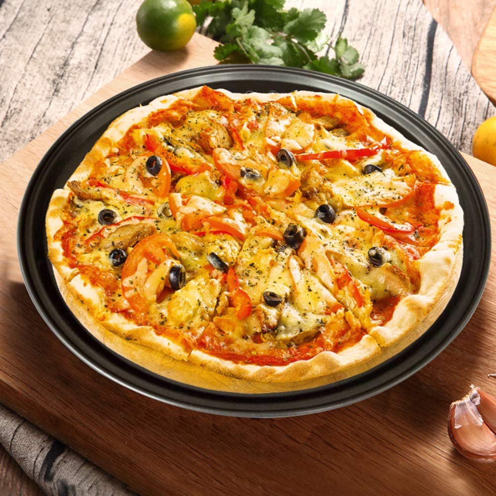 Tacka do pizzy, patelnia do pizzy, 26/28/32cm Stal węglowa Nieprzywierające kamienie do pizzy Patelnia do pizzy Taca do pieczenia pizzy Taca siatkowa Taca talerzowa Naczynia do pieczenia Narzędzia do