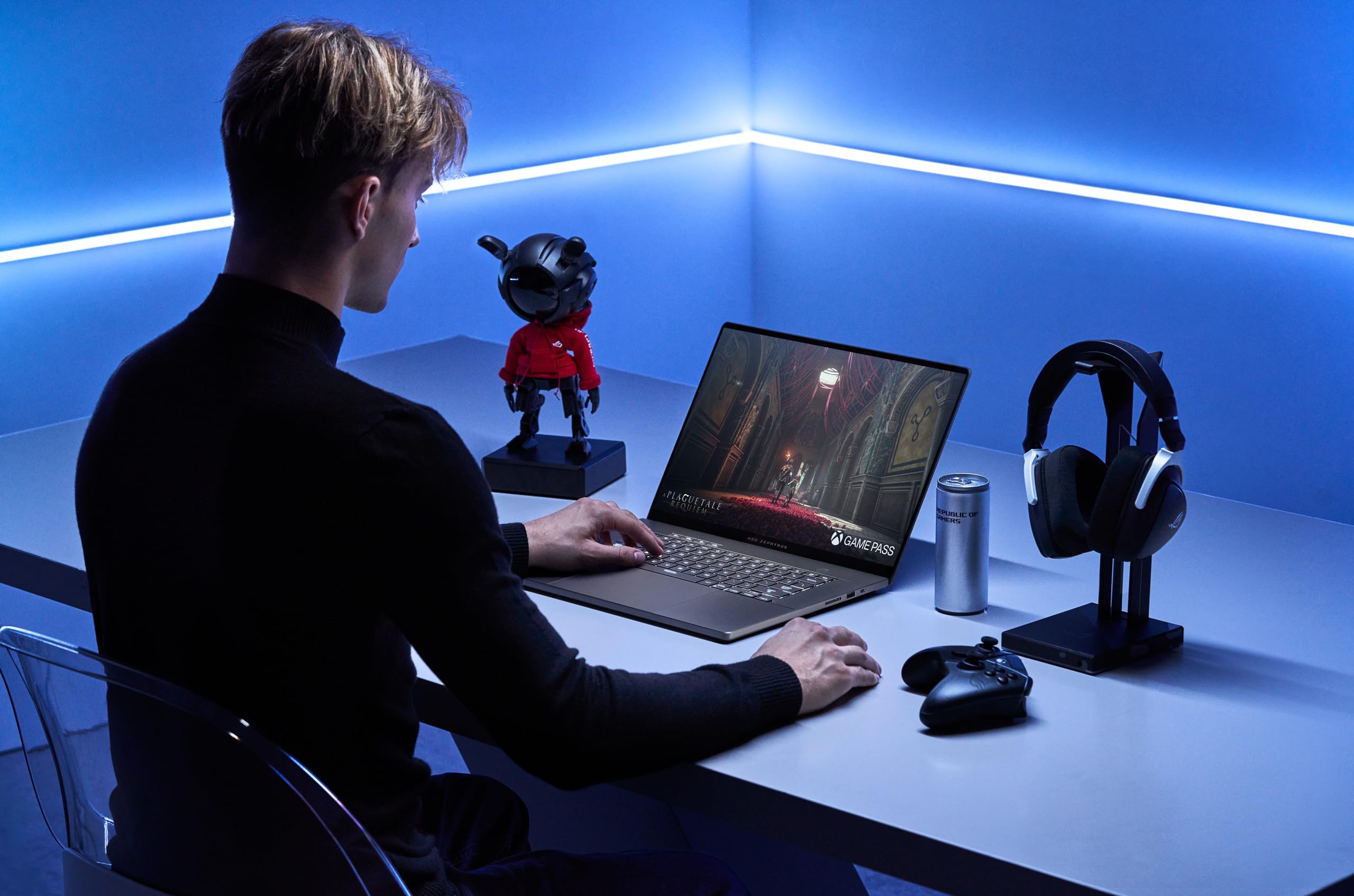 ASUS ROG Zephyrus G16 Laptop | 16" 2,5k WQXGA 240Hz/3ms IPS Display | Intel Core Ultra 7 155H | 16 GB RAM | 1 TB SSD | NVIDIA RTX 4060 | Windows 11 | QWERTZ Tastatur | Eclipse Gray