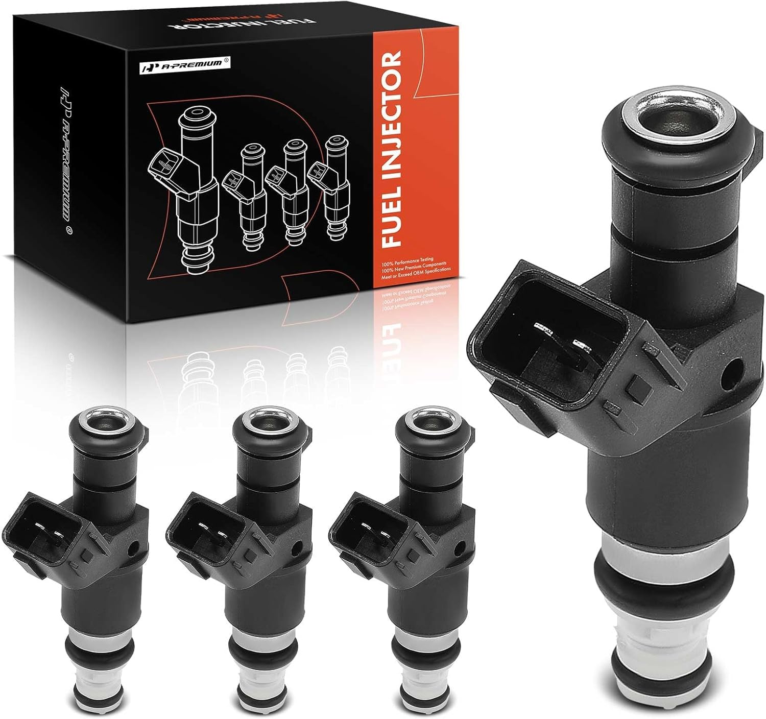 A-Premium 8 Holes Set of 4 Fuel Injectors Compatible with Honda CR-V CRV 2005-2009, Accord 2003-2007, Element 2003-2011 & Acura RSX 2005-2006, 2.0L 2.4L, Replace# 16450RAAA01