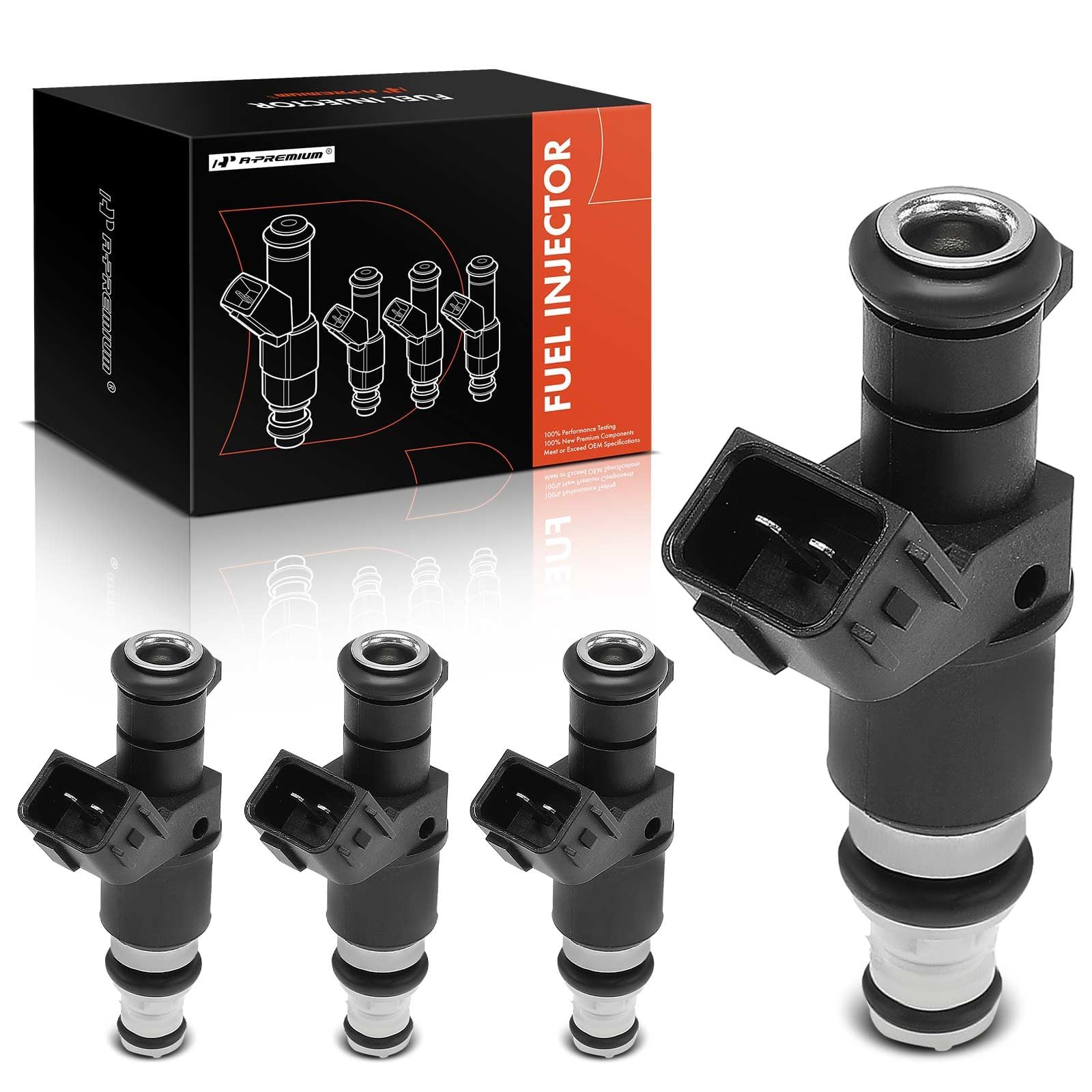 A-Premium 8 Holes Set of 4 Fuel Injectors Compatible with Honda CR-V CRV 2005-2009, Accord 2003-2007, Element 2003-2011 & Acura RSX 2005-2006, 2.0L 2.4L, Replace# 16450RAAA01