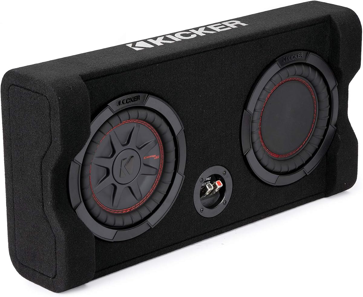 KICKER 48TRTP82 TRTP subwoofer de disparo fino de 8 pulgadas y gabinete de radiador pasivo, 2 ohmios