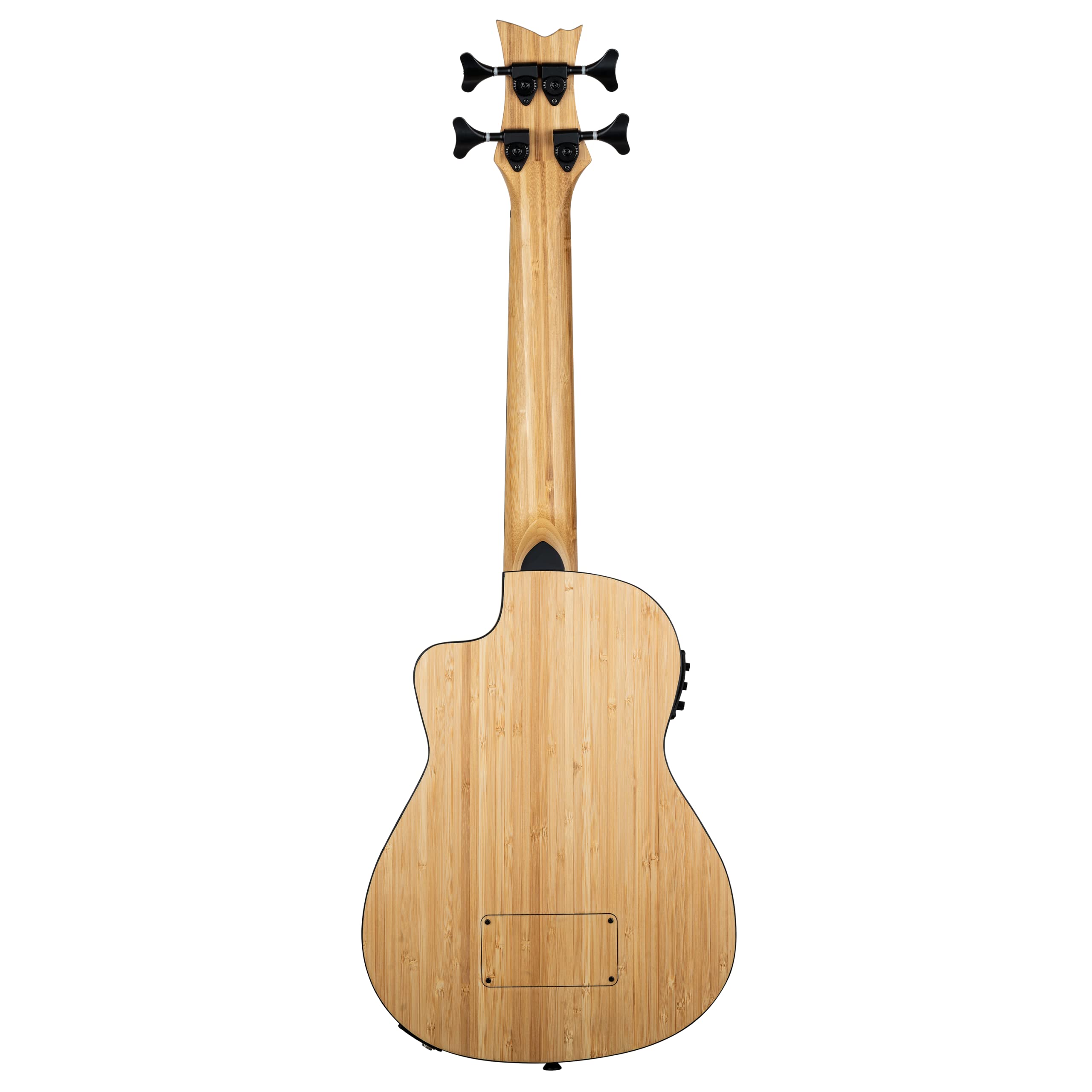 Ortega Guitars Bass Ukulele Elektro-Akustisch – F-Schallloch – Bamboo Series – Inklusive Gig Bag – Massiver Bambus, Natur (RUNAB-UB)