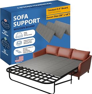 Greaton, Heavy Duty Sleeper Sofa Bed Support Board, 48" x 59" Wood Base to Fix Sagging Mattresses, Reinforced Under Cushion Panel, Pull Out Couch Mattress Boards, Easy Installation