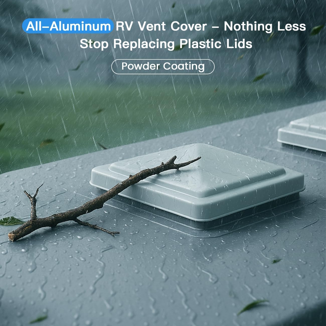 Aluminum RV Vent Cover Replacement 14''x14''- Fit for Trailers, Camper, Motorhome Roof Vent- White Skylight Lid Replacement Accessories (1 Pack）