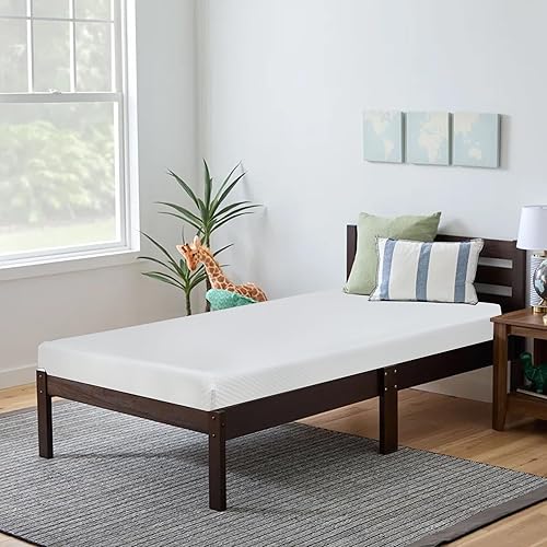 CertiPUR-US - Colchón individual de espuma viscoelástica de gel de 5 pulgadas en una caja, colchón de cama cómodo transpirable de resorte de firmeza