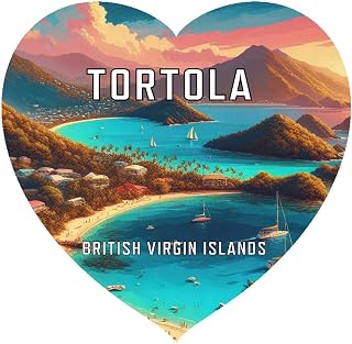 Tortola British Virgin Islands Travel Souvenir Destination Heart Shape Vinyl Decal Sticker 2-Inch