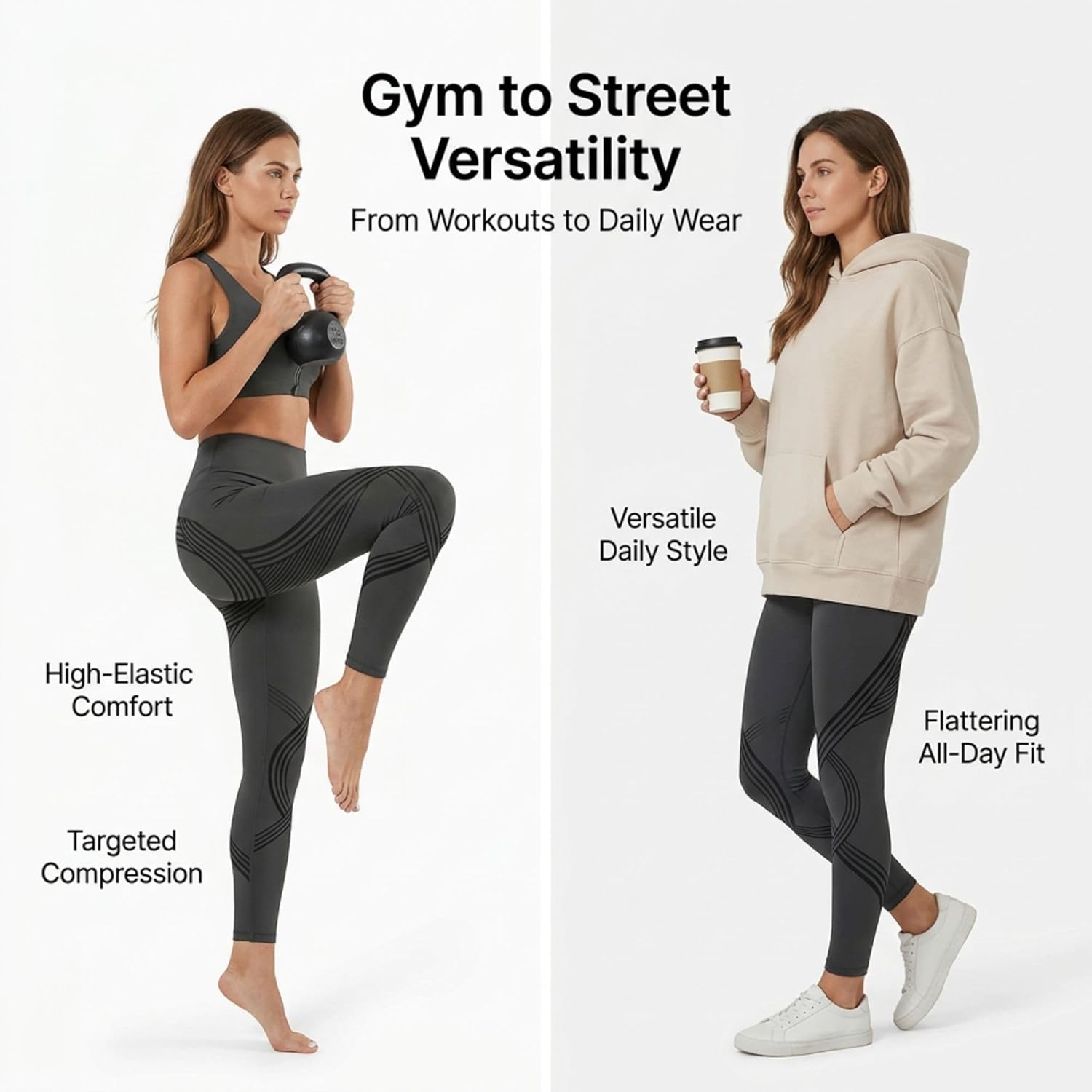 Anti Cellulite 3D-Compression Leggings Women Butt Lifting Tummy Control with Resistance Bands Body Sculpting Pants