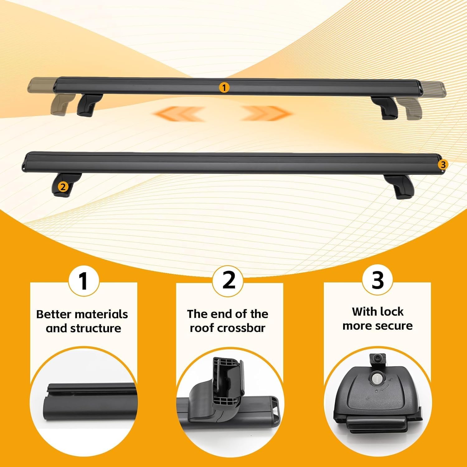 Heavy-Duty Aluminum Roof Rack Cross Bars for Buick Envision 2021-2025, Flush Rail Crossbars for Kayak, Bike, Ski & Cargo Box