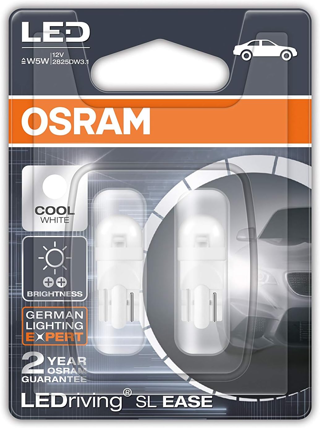 Osram LED T10 2825DW-02B Parking Lamp (12V, 1W) for All Models (White)