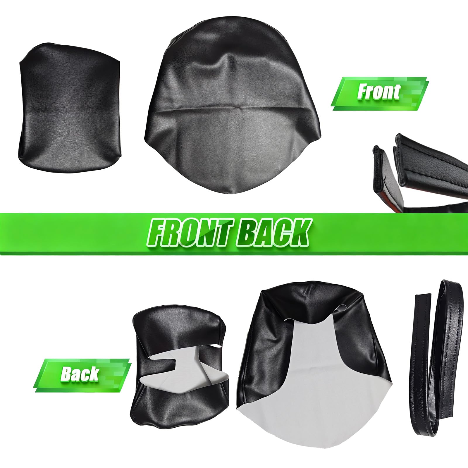 Coprisedile completo avvolgente per Honda VT 600 VT600 C/CD Shadow VLX Deluxe 1988 – 2008 / Pelle Premium / Impermeabile / antimacchia (nero)