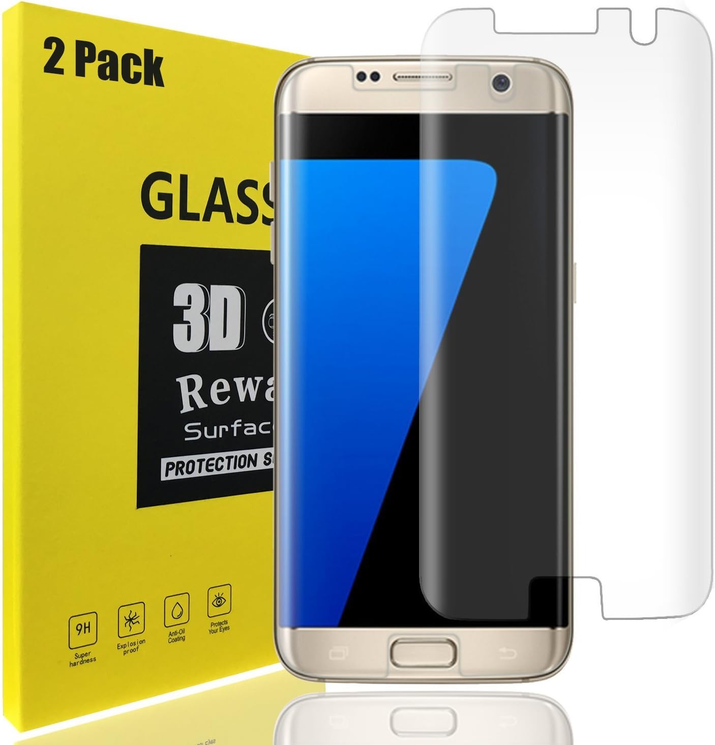 rgy-dfgggghhh Scarer Full Coverage, Case Friendly, Bubble-Free, Anti-Scratch, No Lifted Edges Wet Applied HD Clear Film Screen Protector for Samsung Galaxy S7 Edge - 2 Piece